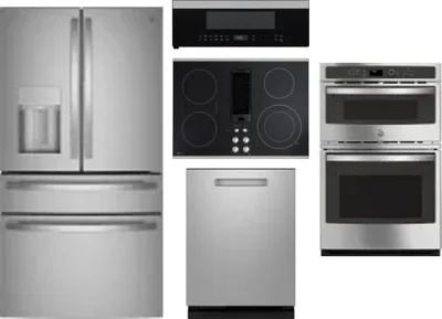 5 Piece Package Includes Refrigerator, Cooktop, Wall Oven, Microwave And Dishwasher